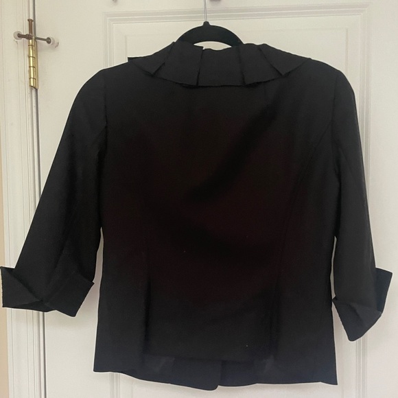 Etcetera Jackie-O Black Womens Jacket Ruffle Neck Buttons Retro Cuff Detai… - Picture 3 of 3